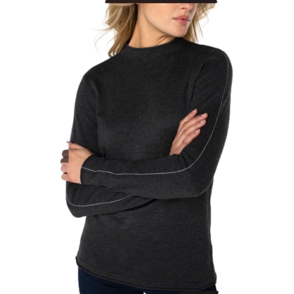 Anthropologie Liverpool MOCK NECK ROLLED HEM LONG SLEEVE SWEATER - NWOT - Small
